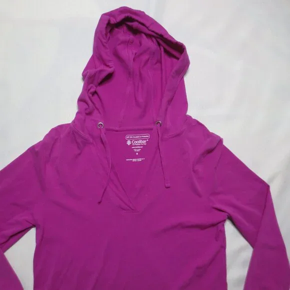 COOLIBAR womens BEACH COVER-UP swim FUSHIA hooded POCKETS pink TUNIC SIZE S - Picture 7 of 9